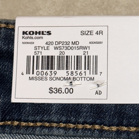 Sonoma Bootcut MidRise Supersoft Stretch Jeans NWT - Picture 13 of 14